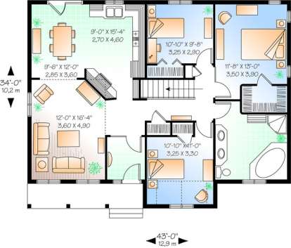 Floorplan1 for House Plan #034-00278
