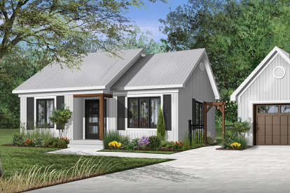 2 Bed, 1 Bath, 948 Square Foot House Plan - #034-00286