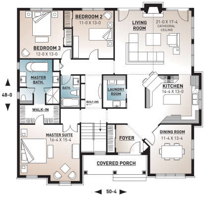 Main Floor for House Plan #034-00287