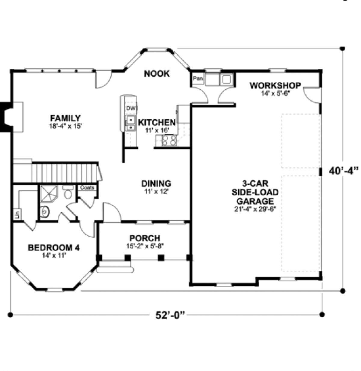 First Floor for House Plan #036-00054