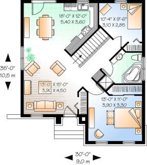 Floorplan 1 for House Plan #034-00292