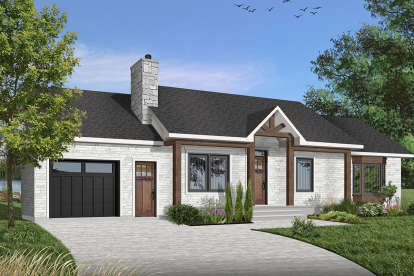 3 Bed, 1 Bath, 1184 Square Foot House Plan - #034-00296