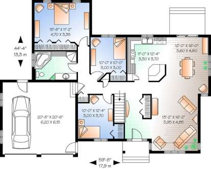 Floorplan1 for House Plan #034-00298
