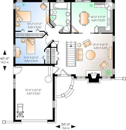 Floorplan 1 for House Plan #034-00299