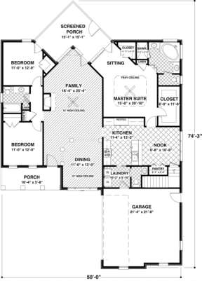 First Floor for House Plan #036-00055