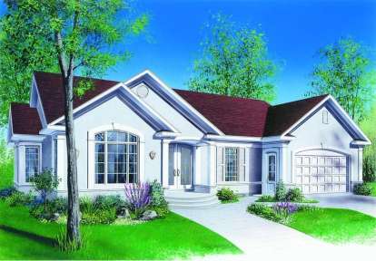 Mediterranean House Plan #034-00308 Elevation Photo