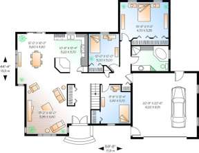 Floorplan 1 for House Plan #034-00308