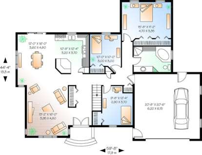 Floorplan 1 for House Plan #034-00308