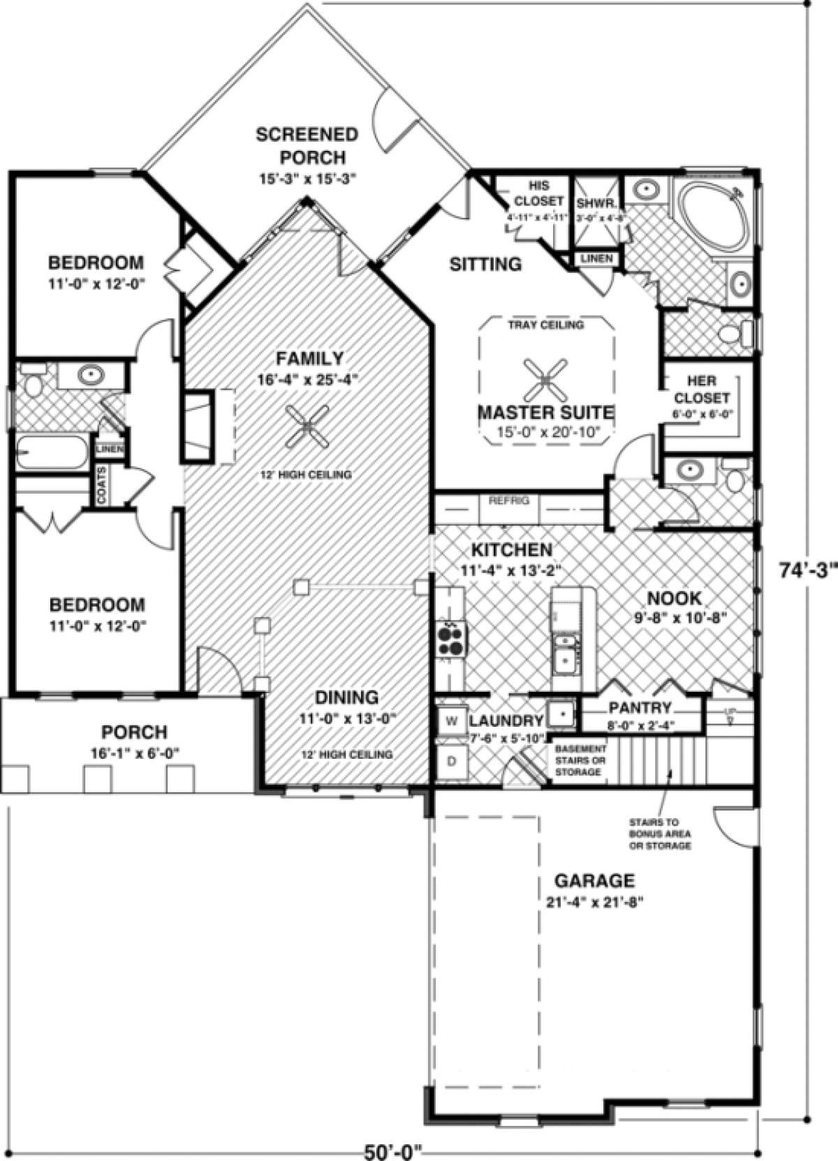 First Floor for House Plan #036-00056