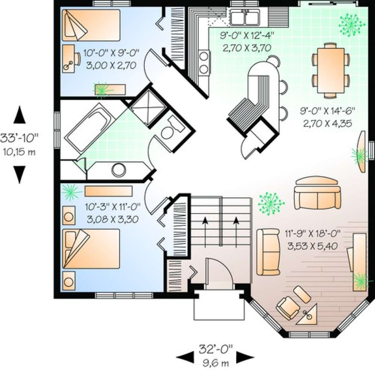 Floorplan 1 for House Plan #034-00337
