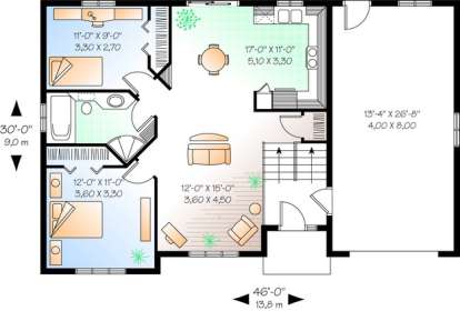 Floorplan 1 for House Plan #034-00355