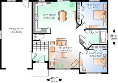 Floorplan 1 for House Plan #034-00356