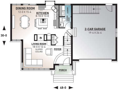 Main Floor for House Plan #034-00369