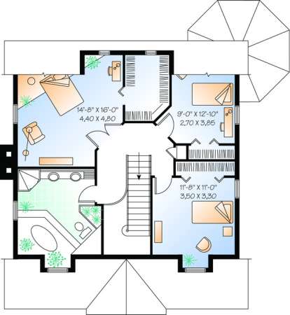 Floorplan 2 for House Plan #034-00370