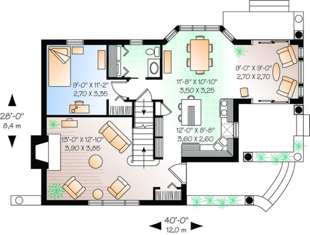 Floorplan 1 for House Plan #034-00373