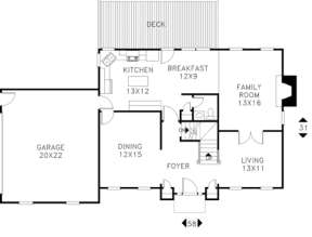 First Floor for House Plan #036-00063