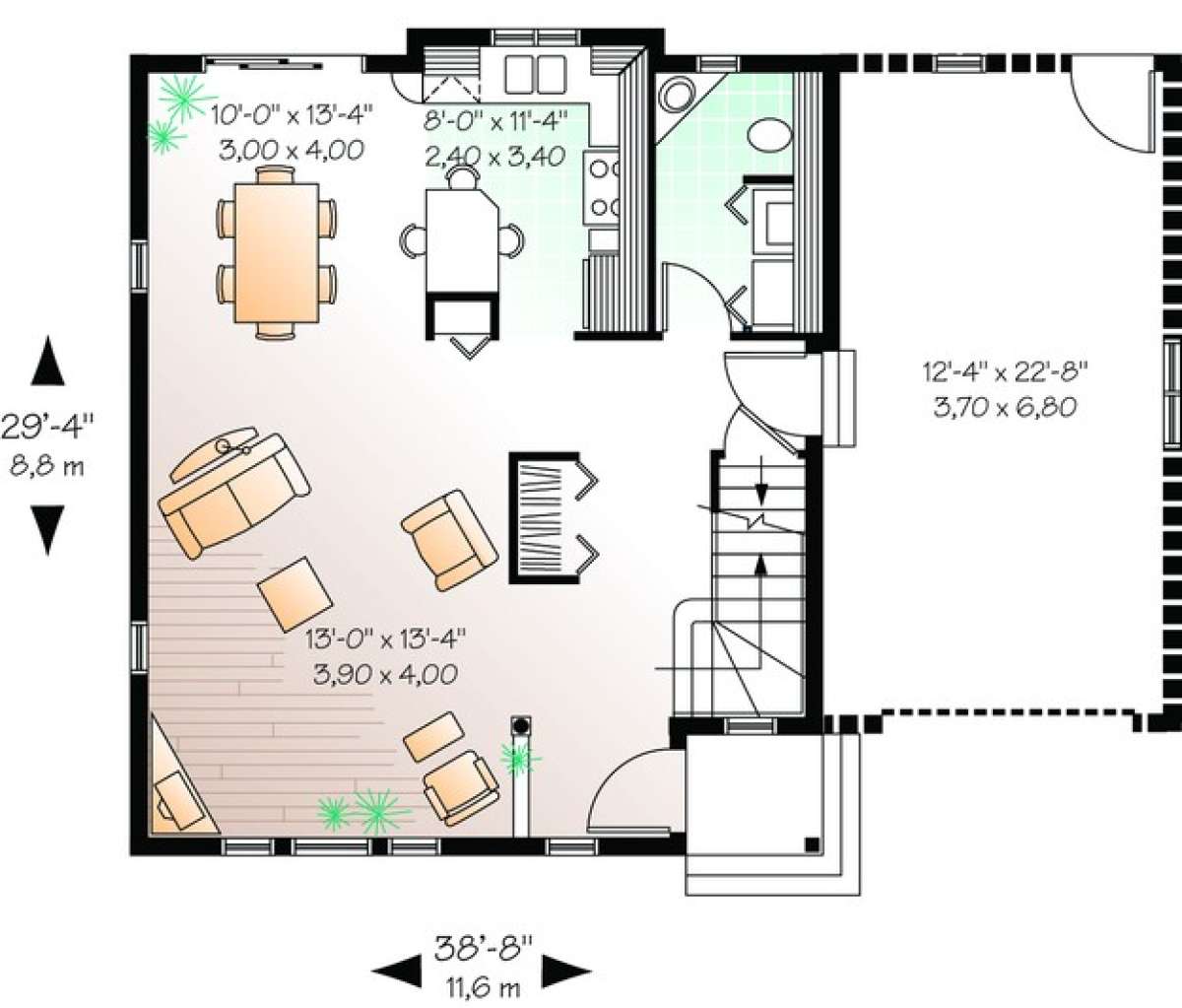 Main Floor for House Plan #034-00380