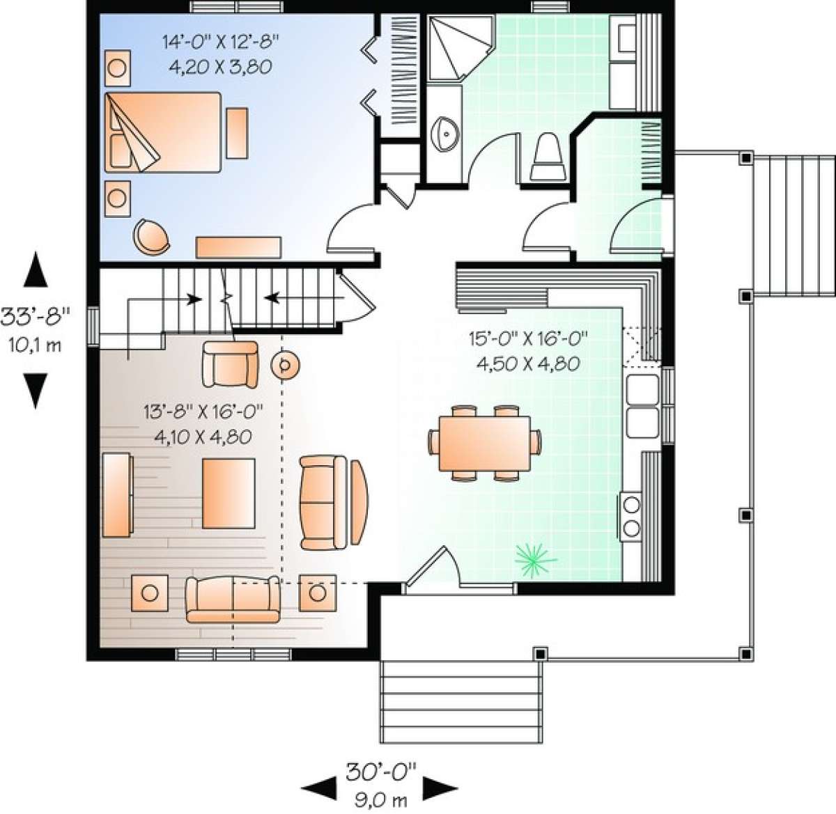Floorplan 1 for House Plan #034-00384