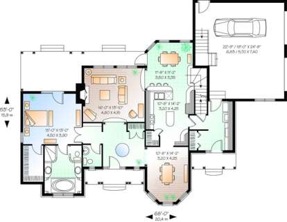 Floorplan 1 for House Plan #034-00388