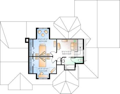 Floorplan 2 for House Plan #034-00388
