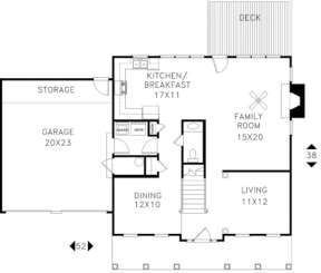 First Floor for House Plan #036-00064