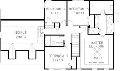 Second Floor for House Plan #036-00064