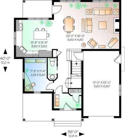 Floorplan 1 for House Plan #034-00392