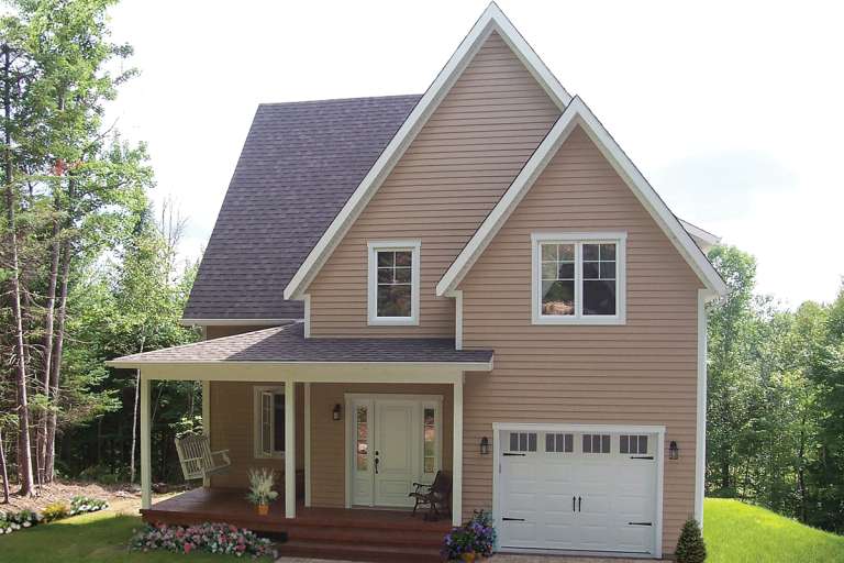 Narrow Lot House Plan #034-00393 Elevation Photo