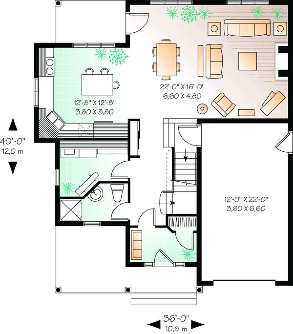 Main Floor for House Plan #034-00393
