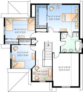 Second Floor for House Plan #034-00393