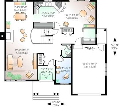 Floorplan 1 for House Plan #034-00394
