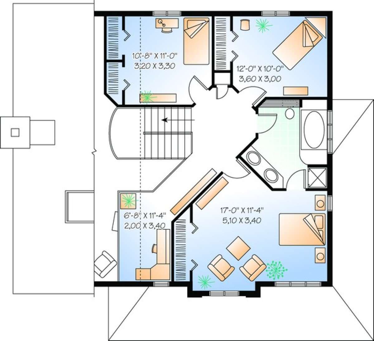 Floorplan 2 for House Plan #034-00394