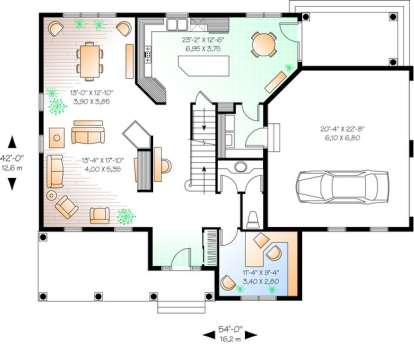 Floorplan 1 for House Plan #034-00395