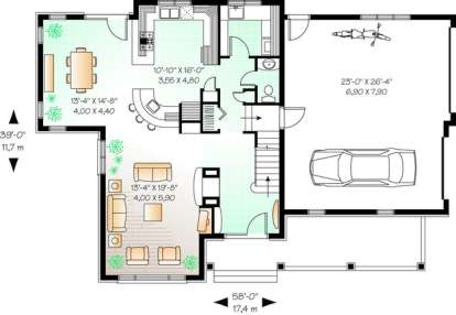 Floorplan 1 for House Plan #034-00396