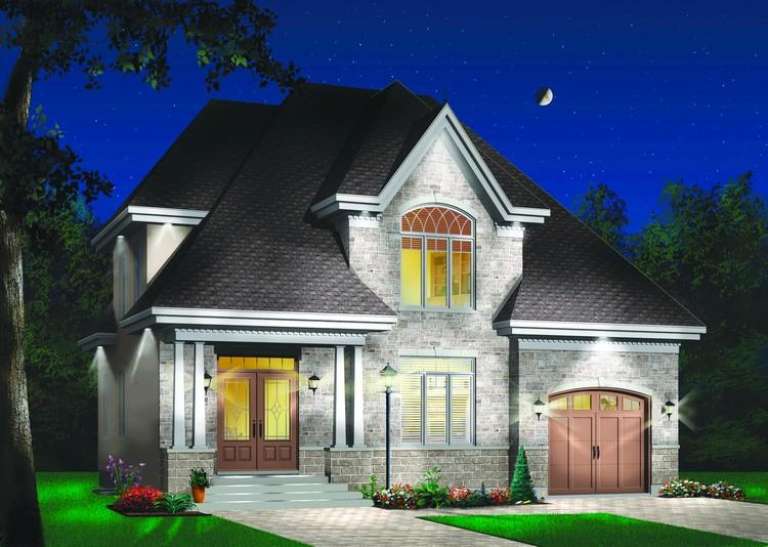Narrow Lot House Plan #034-00397 Elevation Photo