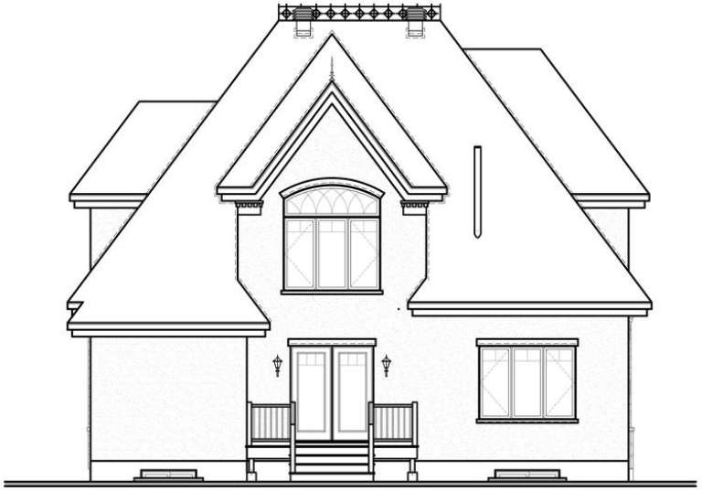 Narrow Lot House Plan #034-00397 Elevation Photo