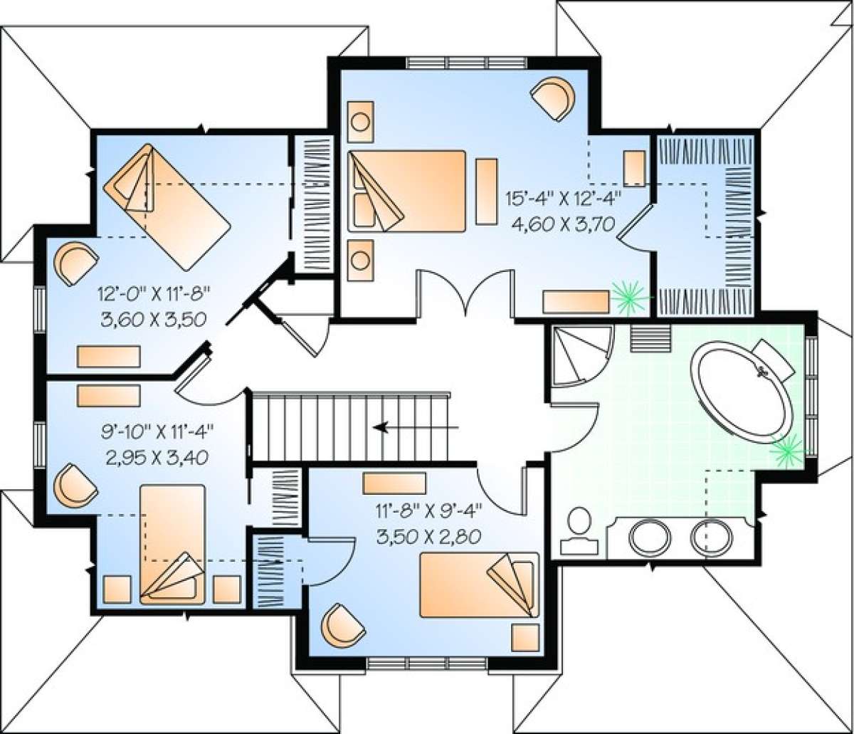 Floorplan 2 for House Plan #034-00397