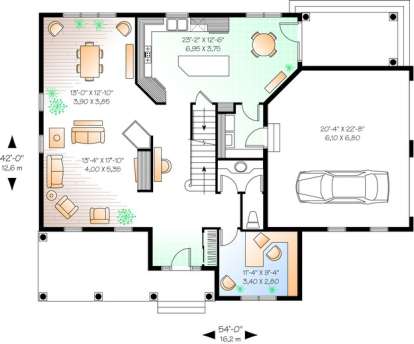 Floorplan 1 for House Plan #034-00398