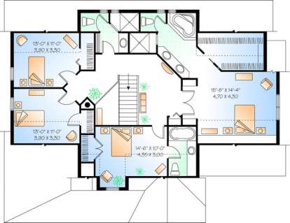 Floorplan 2 for House Plan #034-00398
