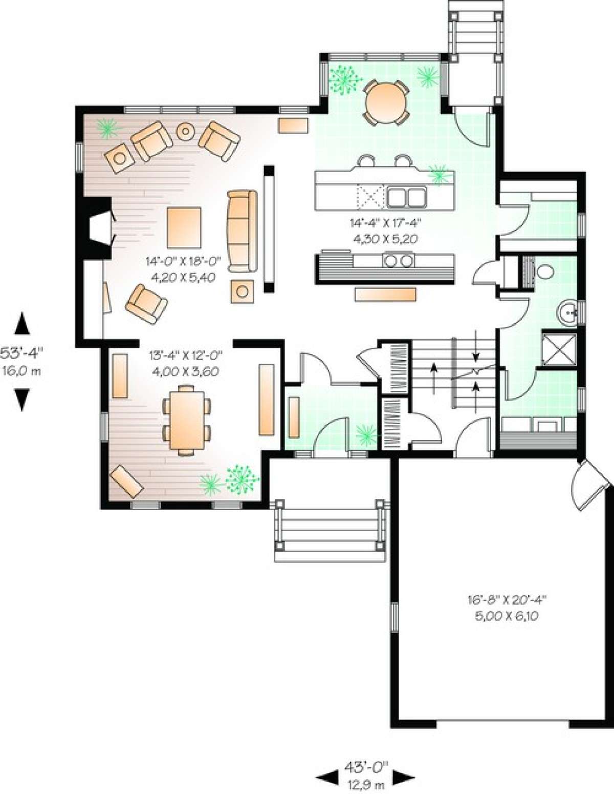 Floorplan 1 for House Plan #034-00399