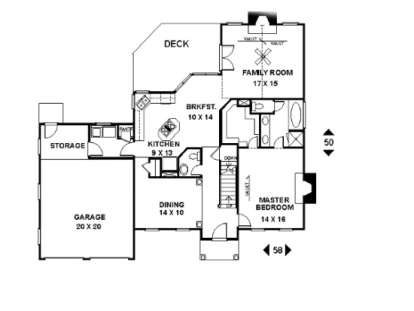 First Floor for House Plan #036-00065