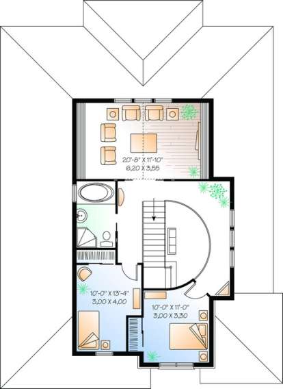 Floorplan 2 for House Plan #034-00400