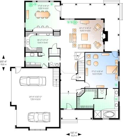 Floorplan 1 for House Plan #034-00402