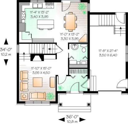 Floorplan 1 for House Plan #034-00403