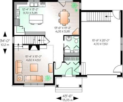 Floorplan 1 for House Plan #034-00404