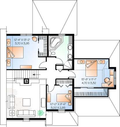 Floorplan 2 for House Plan #034-00404