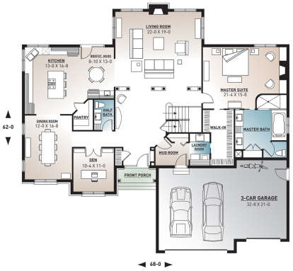 Main Floor for House Plan #034-00406