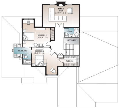 Second Floor for House Plan #034-00406