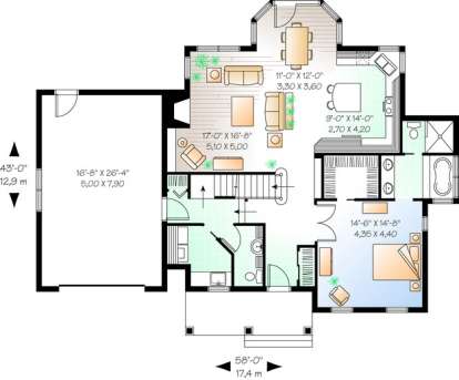 Floorplan 1 for House Plan #034-00408