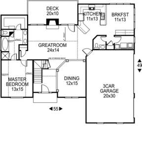 First Floor for House Plan #036-00066